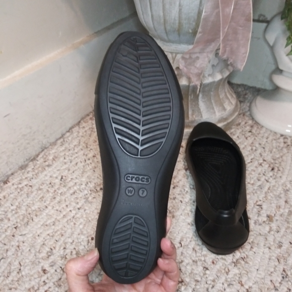 CROCS Sienna Black Square Toed Flat - Picture 9 of 12